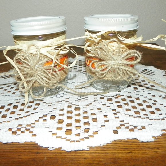 Handmade Other - 4 Wedding Glass Table Party Favor Fall Burlap